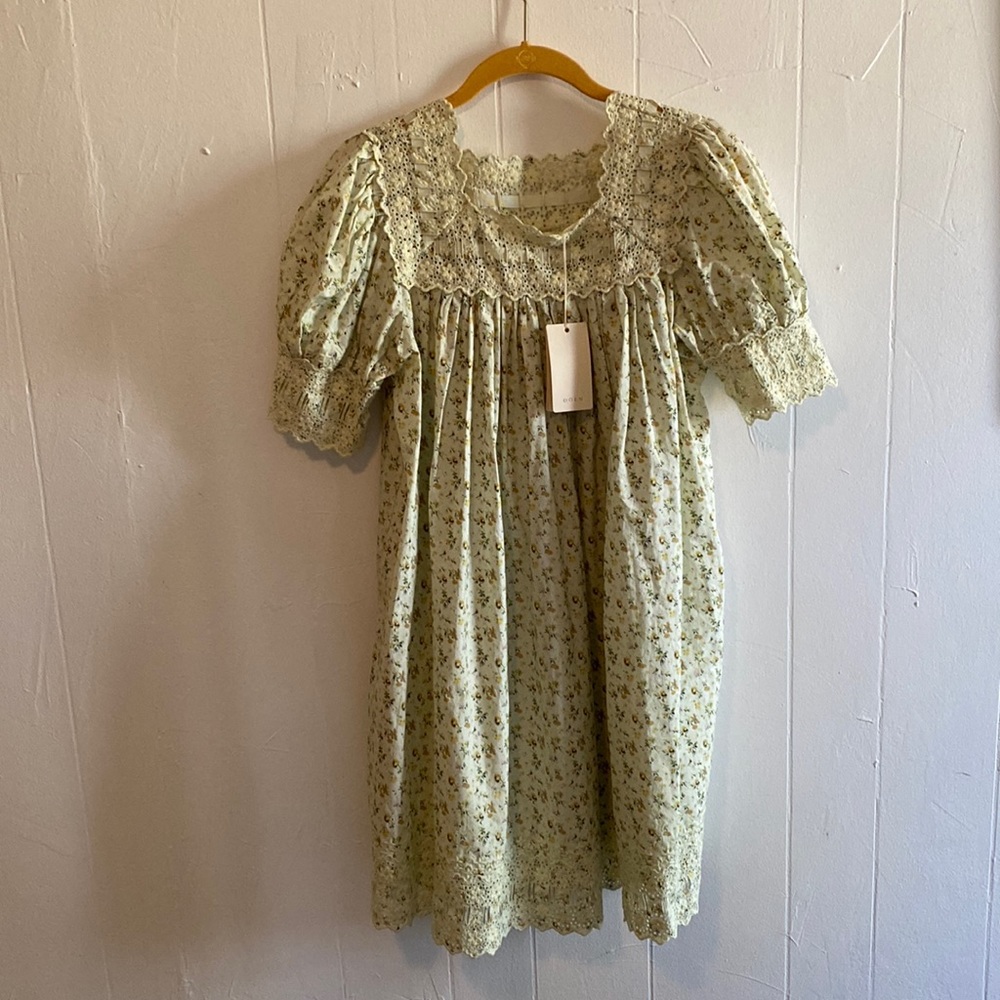 Doen Sterling Dress in Moss Papillon Floral NWT